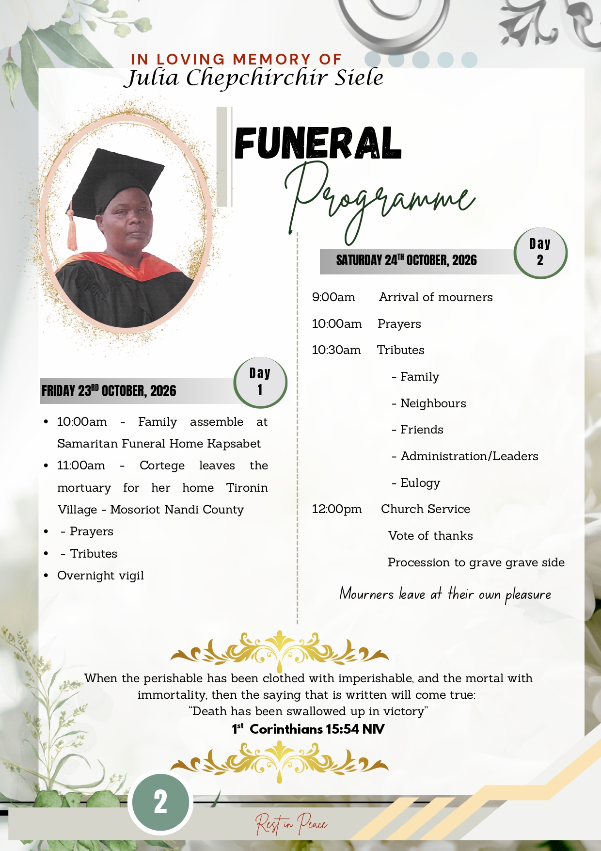 Funeral Programme