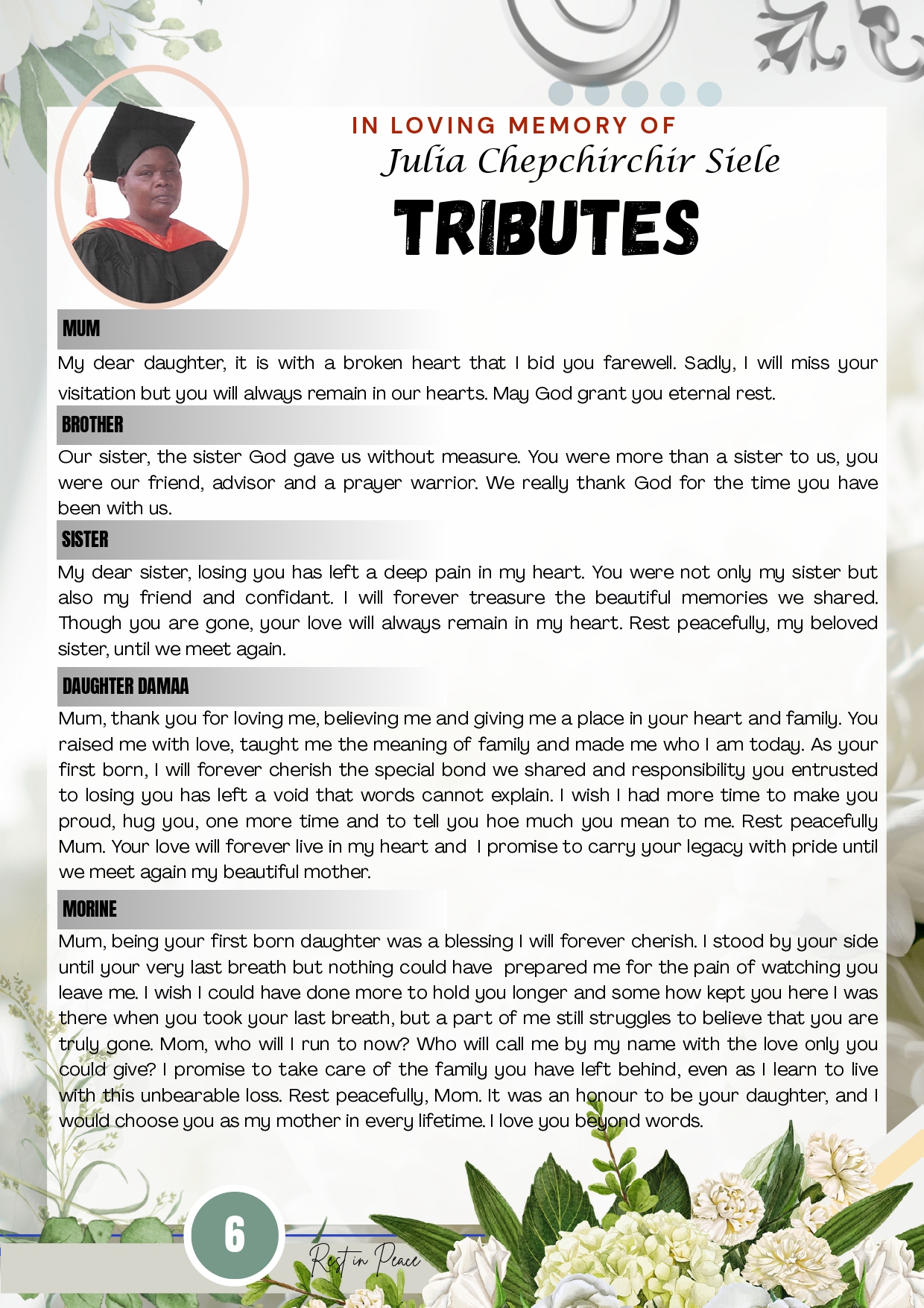 Health and Tributes